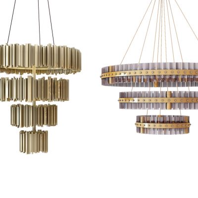 现代金属铜片吊灯