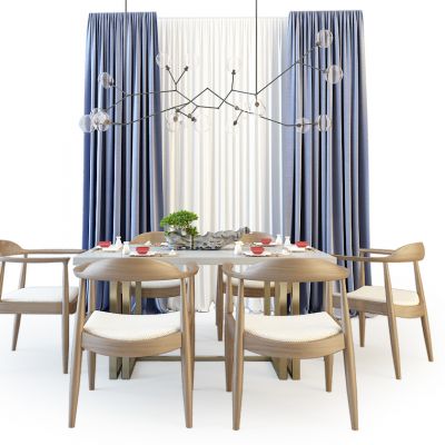 现代餐桌椅组合