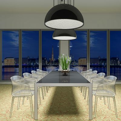 现代餐厅餐桌椅丹麦雕花吊灯