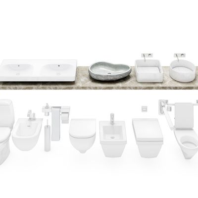 现代洗手台马桶组合