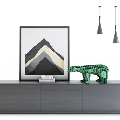 现代电视柜狗熊摆件