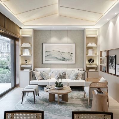 新中式东南亚样板间客厅