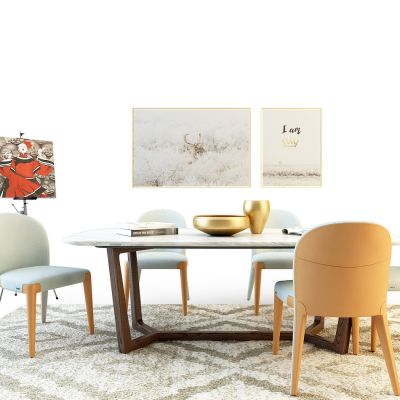 现代餐桌椅组合