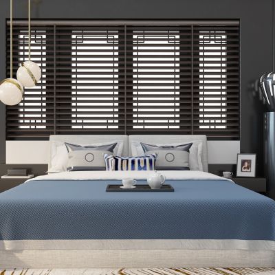 现代新中式卧室床小吊灯