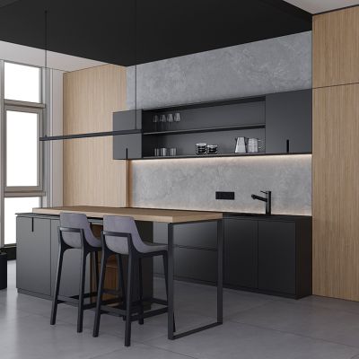 现代北欧厨房岛台橱柜