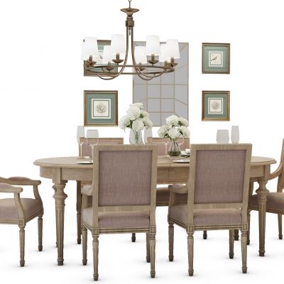 欧式美式餐桌椅组合