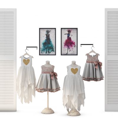 现代儿童服装模特