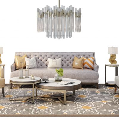 简欧沙发茶几组合