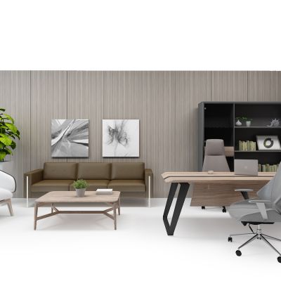 现代班台老板台沙发组合