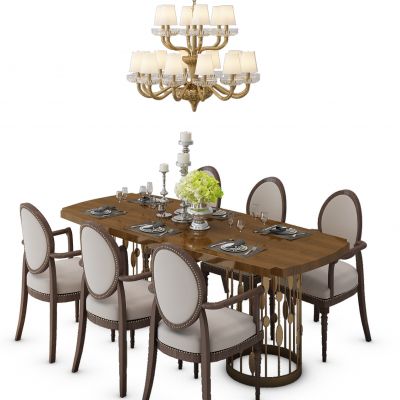 简欧餐桌椅组合