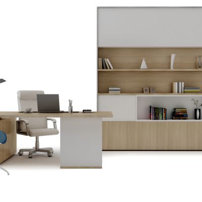 现代老板台书柜