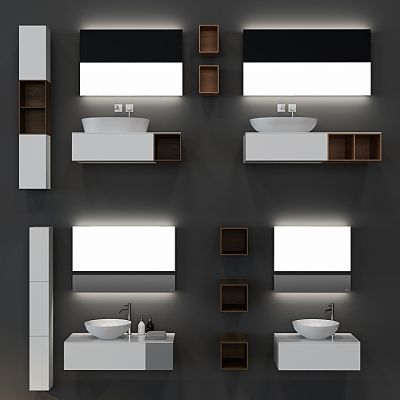 现代卫生间洗手盆摆件组合