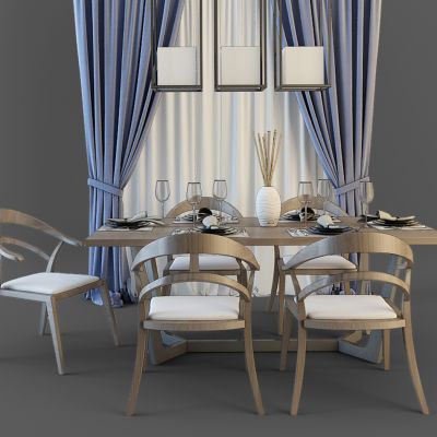 现代餐桌椅组合
