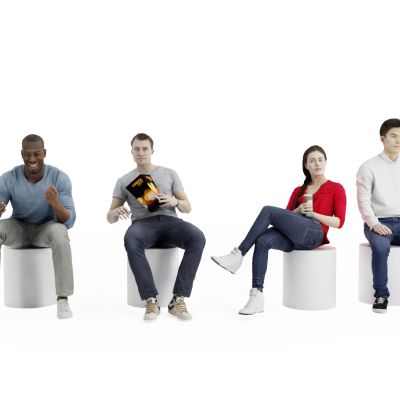 现代坐着的人物