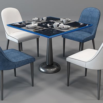 现代餐厅餐桌椅组合