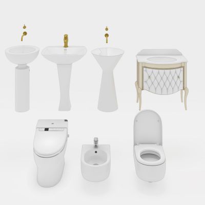现代马桶洗手台组合