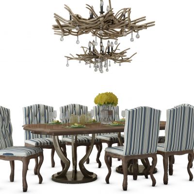 美式欧式餐桌椅组合