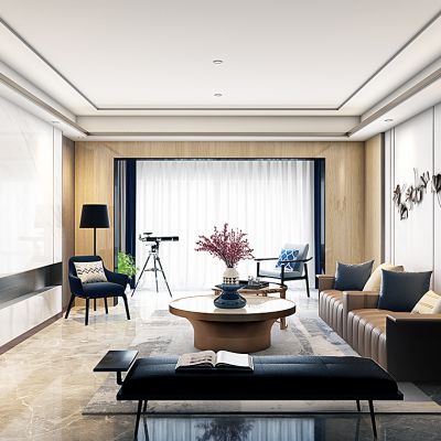 现代客厅沙发茶几组合