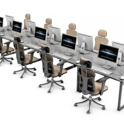 现代办公桌工位