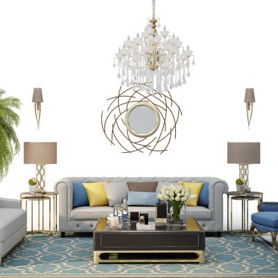 简欧沙发茶几组合