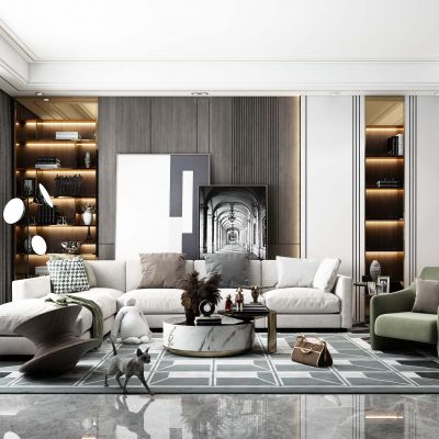 现代简约轻奢风格客厅