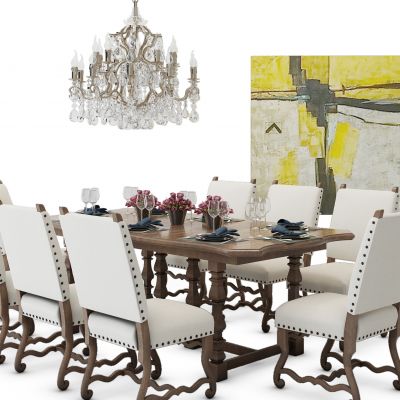欧式美式餐桌椅组合