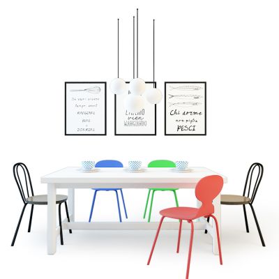 现代餐桌椅组合