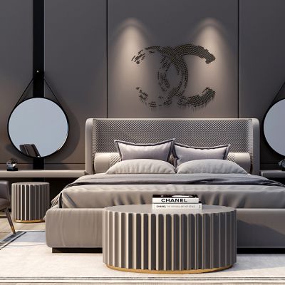 现代简欧式床卧室沙发蹲