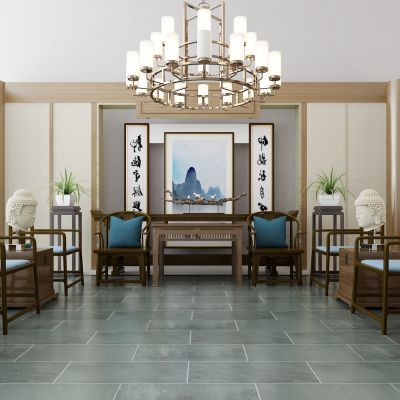 中式椅子花架组合