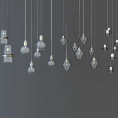 现代玻璃小吊灯组合