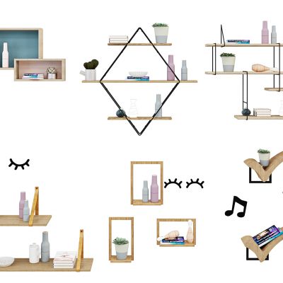 现代隔板摆件陈设