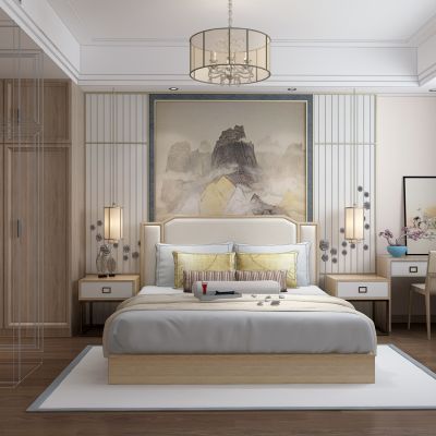 新中式卧室双人床