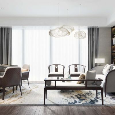 新中式娱乐室麻将室会客厅