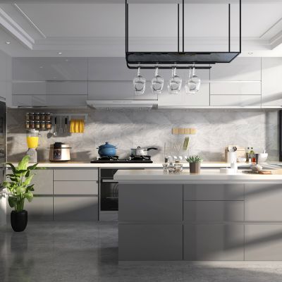 现代开放开敞厨房橱柜