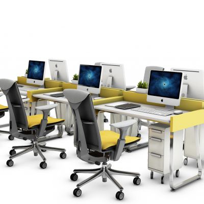 现代办公桌工位