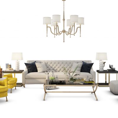 简欧沙发茶几组合