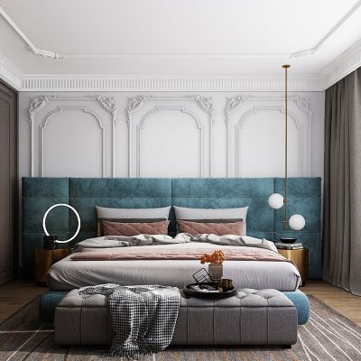 现代轻奢欧式法式卧室