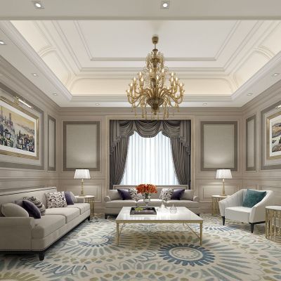 欧式售楼部洽谈区客厅