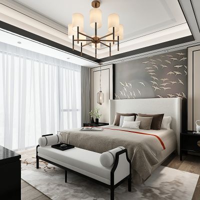 新中式样板间别墅卧室