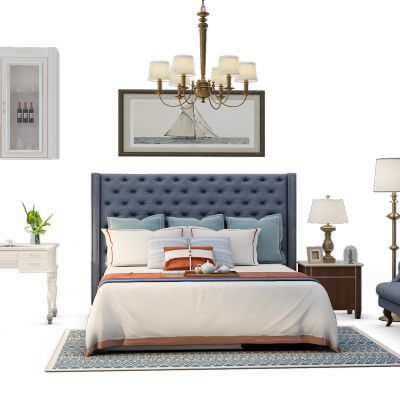 现代床休闲椅组合