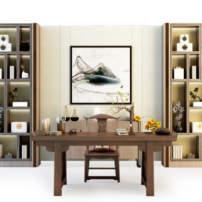 中式书桌椅饰品摆件