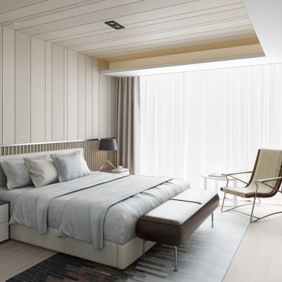 现代轻奢卧室双人床床头柜