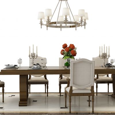 欧式美式餐桌椅组合