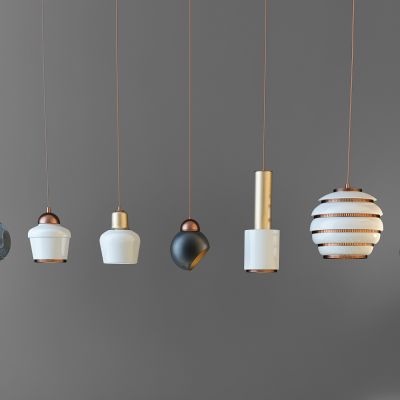 现代金属吊灯组合3D模型