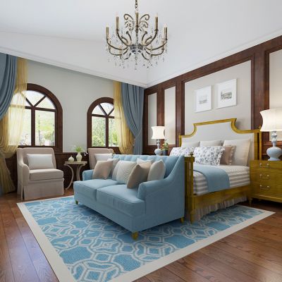 美式欧式卧室床床头柜