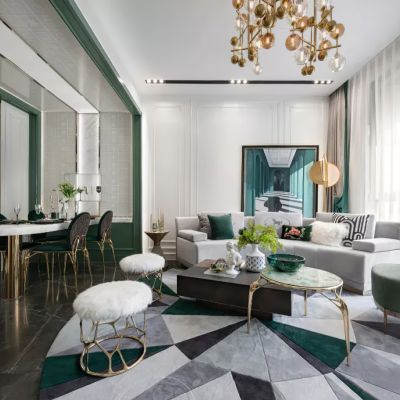 混搭轻奢客厅餐厅