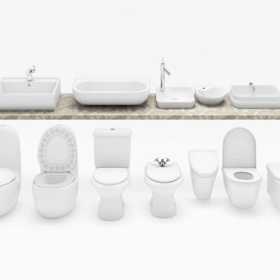 现代洗手台马桶组合