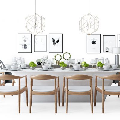 北欧现代餐桌椅组合