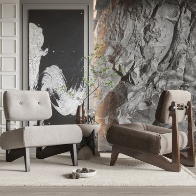 现代布艺单人沙发