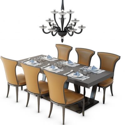 简欧餐桌椅组合